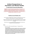Critical Perspectives in Psychiatry and Mental Health