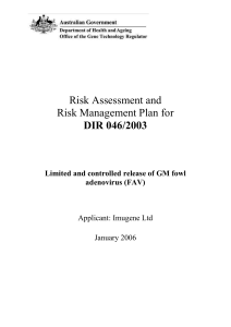 Risk assessment - Office of the Gene Technology Regulator