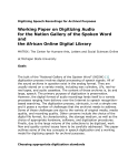 Working Paper on Digitizing Audio for the Nation