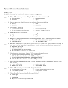 Physics 1st Semester Exam Study Guide Answer Section