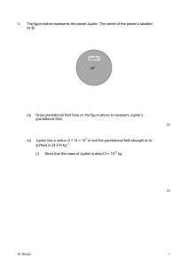 1. The figure below represents the planet Jupiter. The centre of the