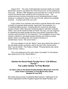 the secret memo. - Labor Action Committee to Free Mumia Abu