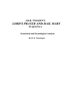 The Lord`s Prayer and Hail Mary