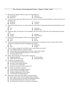 Mrs. Krausz`s Environmental Science: Chapter 5 Study Guide