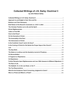 Collected Writings of J.N. Darby Doctrinal 3