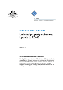 Unlisted Property Schemes: Update to RG 46