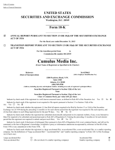 CUMULUS MEDIA INC (Form: 10-K, Received: 03/17