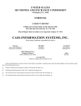CASS INFORMATION SYSTEMS INC (Form: 8-K