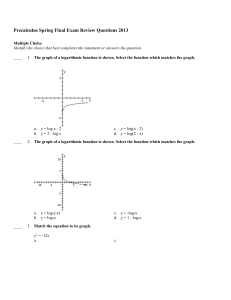 Precalculus Spring Final Exam Review Questions 2013 Answer
