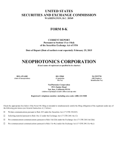 neophotonics corporation