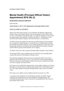 Mental Health (Principal Official Visitor)