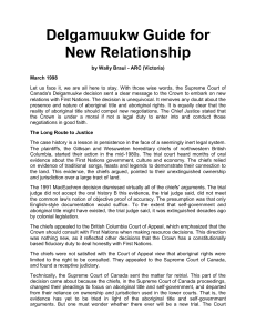 Delgamuukw Guide for New Relationship