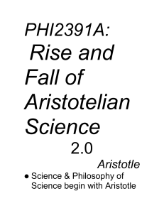 Aristotelian Background I