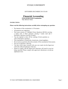 Financial Accounting END SEMESTER Examination