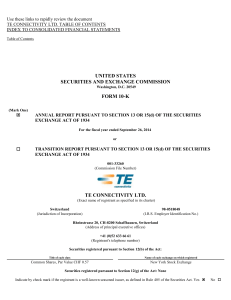 TE Connectivity Ltd. (Form: 10-K, Received: 11/12