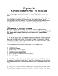 Physics 10 Sample Midterm #1a: The Tempest