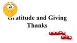 Gratitude and Giving Thanks