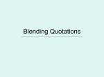 Blending Quotes and Body Paragraphs