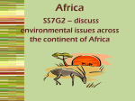 Africa SS7G2 – discuss environmental issues across the continent of