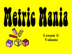 Volume English vs. Metric Units