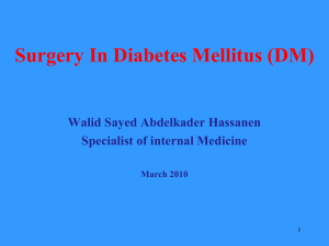 Surgery In Diabetes Mellitus