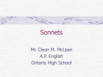 Sonnets - TeacherWeb
