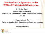 South Africa`s Approach to the WTO`s 9 th