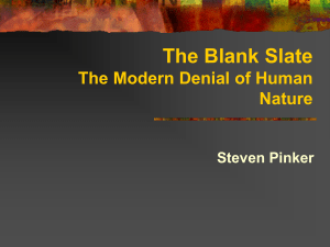 The Blank Slate The Modern Denial of Human Nature