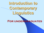 Introduction to Linguistics and Applied Linguistics