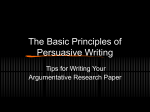 The Basic Principles of Persuasive Writing