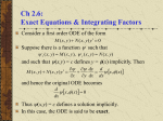 Exact equations and integrating factors