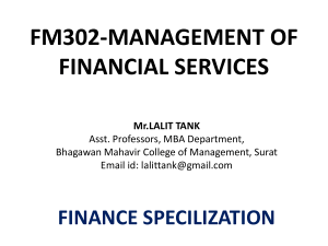 FM302-MANAGEMENT OF FINANCIAL SERVICES