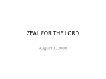 ZEAL FOR THE LORD