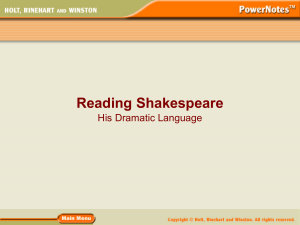 Reading Shakespeare Power Point