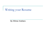Writing your Resume