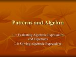 Patterns and Algebra