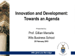Innovation and Development: Towards an Agenda