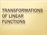 Transformations of Linear Functions