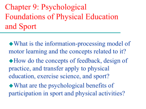 Psychological Foundations of Physical Education and Sport