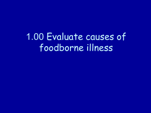1.00 Evaluate causes of foodborne illness