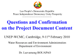 Presentation from Lao PDR on Project Document - Unep-WCMC