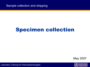 Specimen collection - World Health Organization