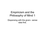 Empiricism and the Philosophy of Mind 1