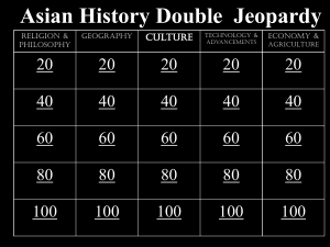 Asian History Jeopardy: Round 2