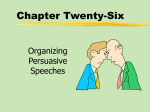 A Plan for Organizing Persuasive Speeches
