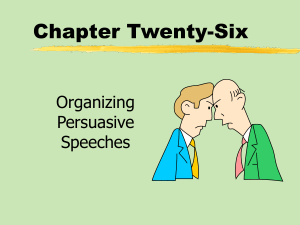 A Plan for Organizing Persuasive Speeches
