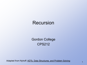 ADT Implementation: Recursion, Algorithm