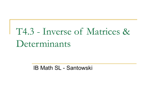 T4.3 - Inverse of Matrices