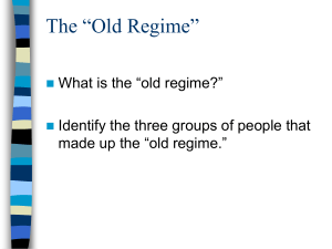 The “Old Regime”