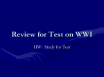 Review for Test on WWI